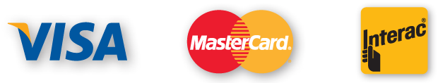 Carte de credit : Visa, mastercard, interac